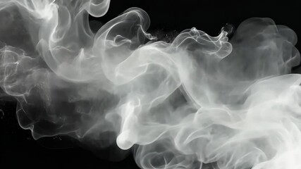 Wall Mural - abstract white smoke on black background: a study in texture and form
