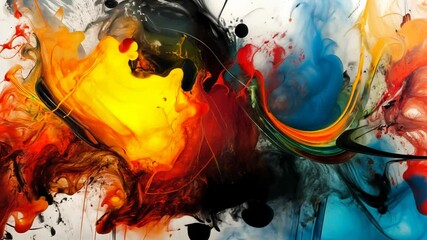 Cinematic 3D Watercolor Ink Explosion Abstract Shapes in Slow Motion Animation