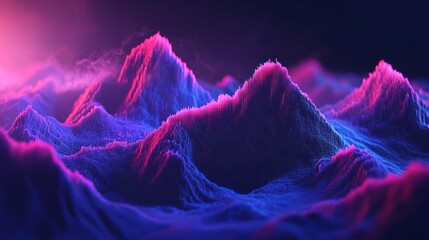 Wall Mural - abstract neon mountainscape