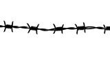 Barbed Wire on White Background - Security and Restriction Symbol
