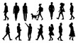 © Tech LAB - Silhouettes of people for digital model of architecture and urbanism Vector illustration