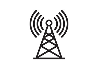 5g signal tower icon, 5g signal tower silhouette vector