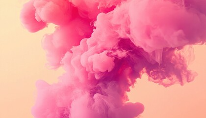 Fototapete - Abstract Pink Smoke Plume Swirling in a Gradient Background for Artistic Design and Creative Concepts