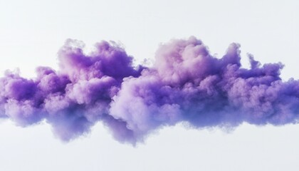 Aufkleber - Abstract Purple Cloud of Smoke Isolated on White Background with Soft Lighting for Digital Art and Creative Design