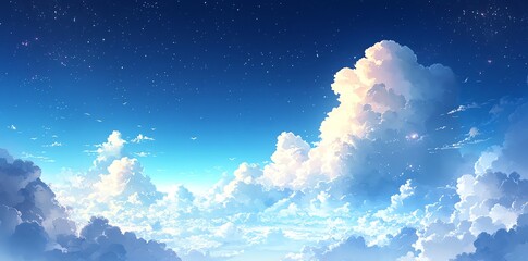 Wall Mural - peaceful sky cloudscape night stars