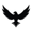 © Sidratul - Silhouette vector of an eagle in flight with spread wings on a white background