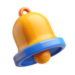 © SM - High quality 3d rendering icon of an orange and blue notification bell isolated on a clean background display