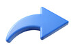 © SM - Shiny light blue arrow with curved tail pointing right isolated on high quality 3d rendering icon