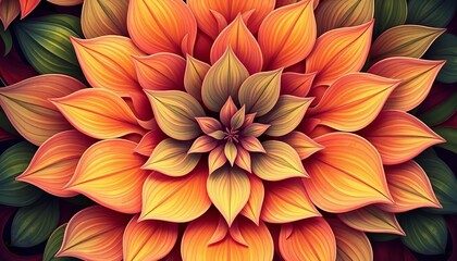 Poster - intricate, swirling floral design with overlapping petals and leaves, creating a mesmerizing, abstra