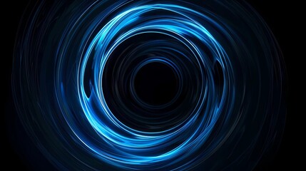 a blue dark light spinning on black background in circle shape, generative ai illustrations.