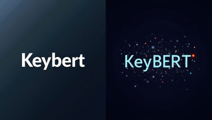 Keybert. Modern digital logo design for Keybert and KeyBERT with dark and tech backgrounds, showcasing AI, machine learning branding, technology concept for websites, presentations, software, innovat