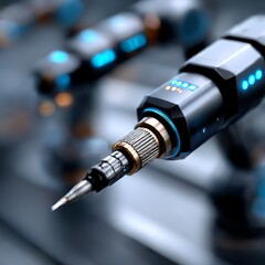 Poster - High-Tech Robotic Arm Close-Up: Precision Engineering and Future Technology Displayed with Striking Visual Details