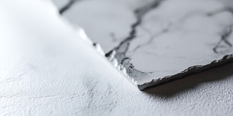 Aufkleber - Minimalistic Gray Background with Subtle Shadows on a Clean White Marble Surface Ideal for Product Photography and Artistic Displays