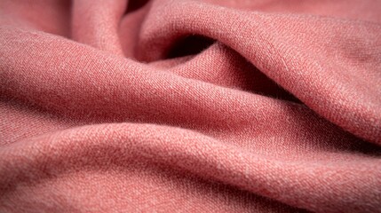 Fototapete - Soft waves of pink fabric create an elegant and smooth background. The delicate texture catches gentle light, offering an appealing backdrop with ample copy space