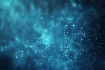 Leinwandbilder - A glowing blue underwater world captivates with bioluminescent light, casting an ethereal glow on the rippling water, creating a magical ambiance in the depths