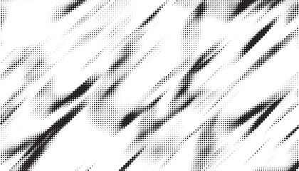 Aufkleber - Abstract grunge halftone background. Retro comic grain pixel texture. Dots cartoon wallpaper. Pop art fading wavy gradient pattern. Vector vanishing gritty backdrop.