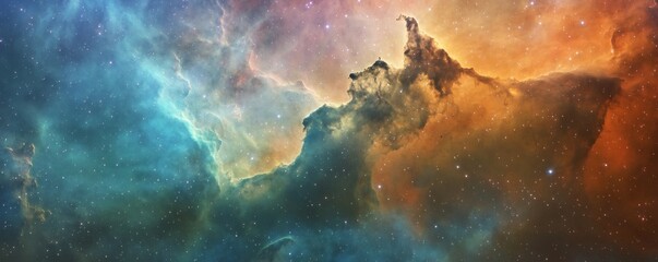 Wall Mural - colorful clouds of cosmic dust and gas floating in space