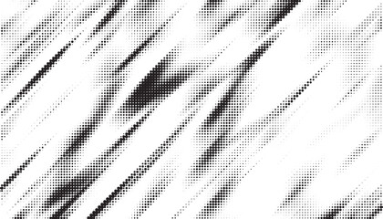 Aufkleber - Abstract grunge halftone background. Retro comic grain pixel texture. Dots cartoon wallpaper. Pop art fading wavy gradient pattern. Vector vanishing gritty backdrop.