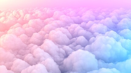 Aufkleber - Pastel-colored clouds blend into a soft pink and blue gradient, evoking tranquility and dreaminess, with ample copy space for creative use