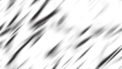 Aufkleber - Abstract grunge halftone background. Retro comic grain pixel texture. Dots cartoon wallpaper. Pop art fading wavy gradient pattern. Vector vanishing gritty backdrop.