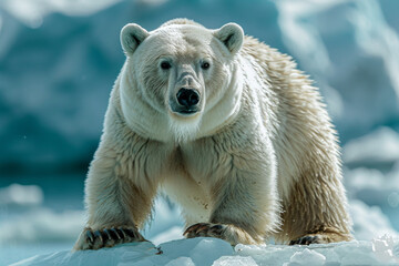the majestic arctic bear exudes strength and resilience as it stands proudly on the edge of an icebe