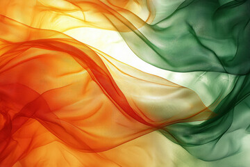 Wall Mural - an abstract background combining orange and green hues, creating a dynamic visual effect.