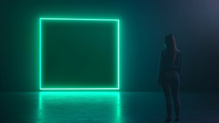 Fototapete - A sleek, frameless digital photo album stands on a minimalist display, illuminated by soft ambient lighting, showcasing its modern design and functionality