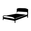 © Tanjila - Simple black and white silhouette illustration vector of a classic platform style bed