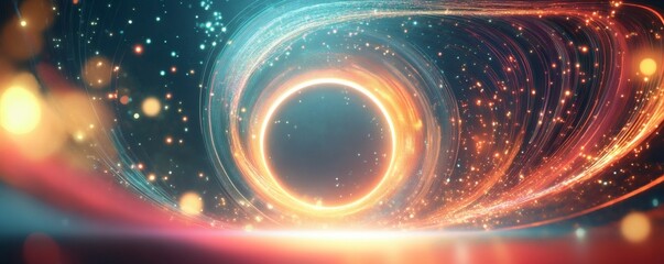 Wall Mural - a vibrant glowing abstract illustration of a cosmic black hole