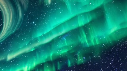 Wall Mural - vibrant turquoise aurora illuminates the cosmos in a mesmerizing celestial video animation