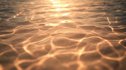 Poster - Clear water showcases soft ripples on the ocean floor, illuminated by sunlight filtering through, creating a serene and tranquil atmosphere