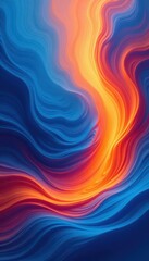 Wall Mural - Swirling abstract blue and orange gradient, vibrant color blend, vibrant, sky, mix