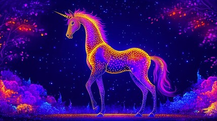 Wall Mural - EtherealMysticUnicornGlowingWithStarlightDreamlikeCreatureInCosmicSpaceCelestialBeingOfFantasyAndWonderMagicalBeastRadiatingOtherworldlyLightArtisticCreation