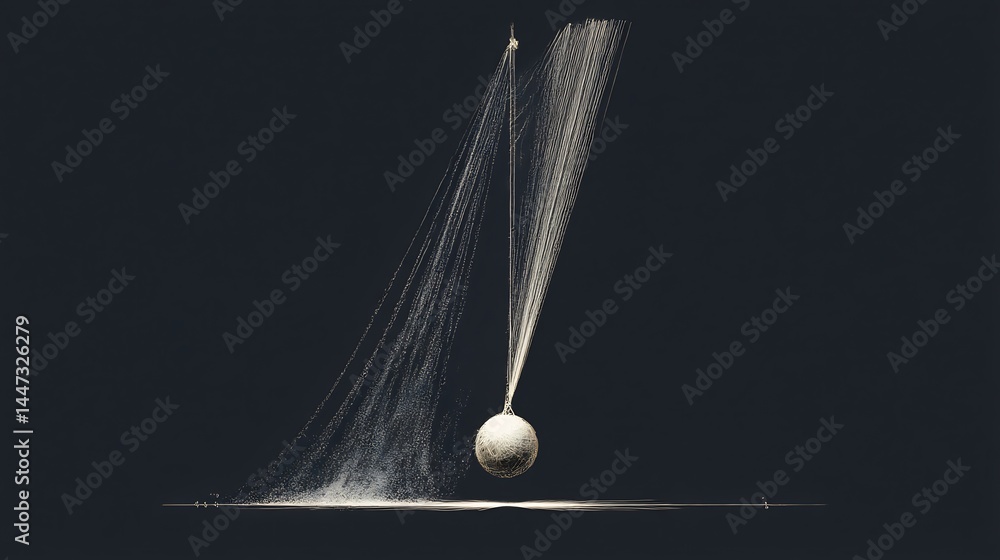Pendulum Visual Visual representation of a pendulum motion with light trails on dark ...