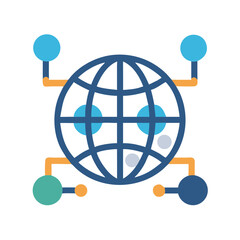 Fototapete - Global Network Connection Icon Representing Worldwide Connectivity and Digital Communication