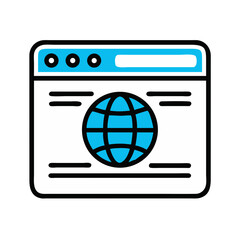 Fototapete - Global Website Browser Window Icon Representing Internet Access and Worldwide Online Presence