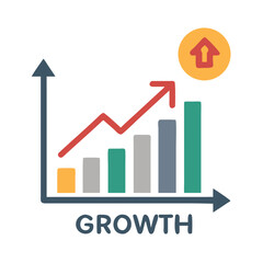 Poster - Graph with Growth Arrow Icon Representing Business Progress and Performance Increase