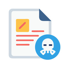 Poster - Hacked Document File Code Icon Representing Data Breach, Information Leak, and Cybersecurity Threat
