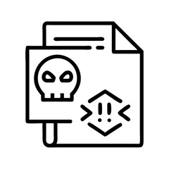Aufkleber - Hacked Document File Code Icon Representing Data Breach, Information Leak, and Cybersecurity Threat