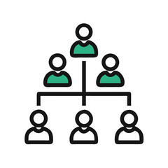 Poster - Hierarchical Organizational Structure Icon Representing Company Roles, Team Management, and Business Leadership