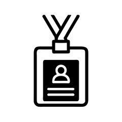 Poster - ID Badge with Lanyard Icon Representing Personal Identification and Workplace Access