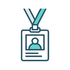 Poster - ID Badge with Lanyard Icon Representing Personal Identification and Workplace Access