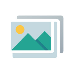 Leinwandbilder - Image Gallery with Landscape Icon Representing Photo Collection and Visual Media Display