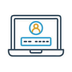Aufkleber - Laptop with User Login Icon Representing Account Access and Secure Authentication