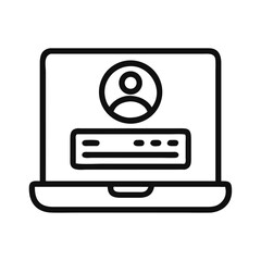 Aufkleber - Laptop with User Login Icon Representing Account Access and Secure Authentication