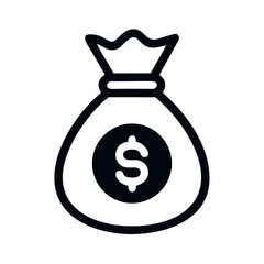 Poster - Money Bag with Dollar Symbol Icon Representing Wealth, Profit, and Financial Success
