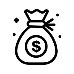 Poster - Money Bag with Dollar Symbol Icon Representing Wealth, Profit, and Financial Success
