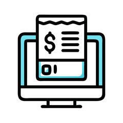 Fototapete - Online Invoice Receipt Display Icon Representing Digital Billing and Payment Confirmation