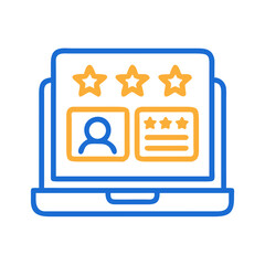 Aufkleber - Online Review and Comment Dashboard Icon Representing User Feedback and Rating Management