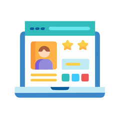 Aufkleber - Online Review and Comment Dashboard Icon Representing Customer Feedback and Ratings